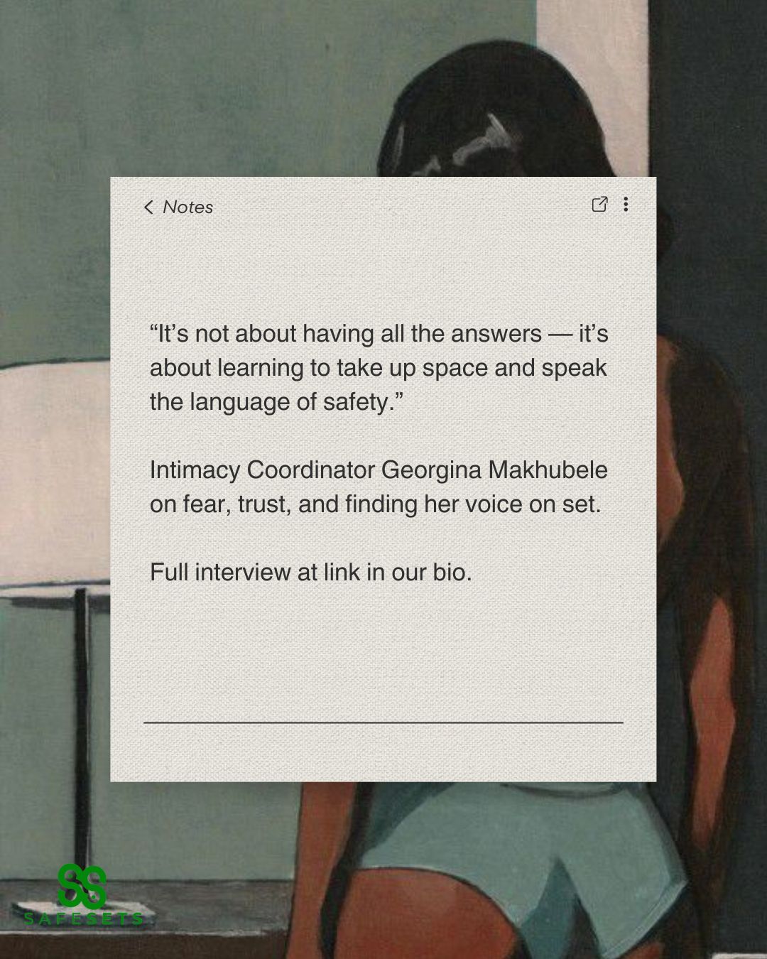 It's nota about having all the answers - intimacy coordination